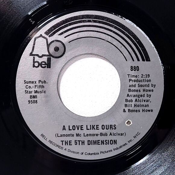 5th Dimension 45 Puppet Man / A Love Like Ours on Bell EX Soul - Picture 2 of 2